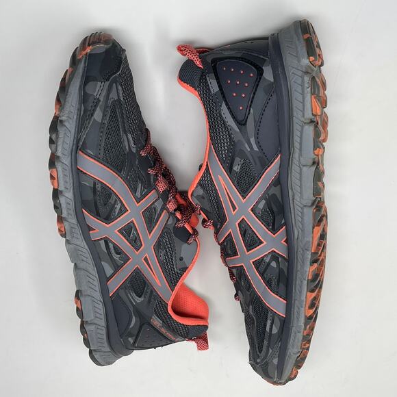 Asics Gel Scram 3 Trail Run Shoes Womens 9 1/2 Gray Orange 82#4=K.6.7 - Picture 9 of 12